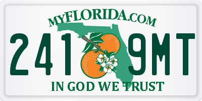 FL license plate 2419MT