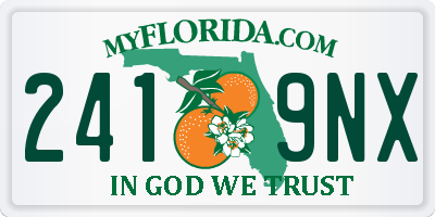 FL license plate 2419NX