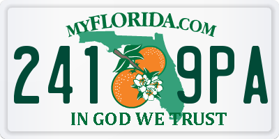 FL license plate 2419PA