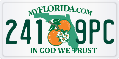 FL license plate 2419PC