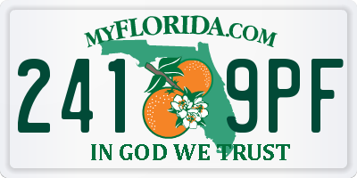 FL license plate 2419PF