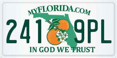 FL license plate 2419PL