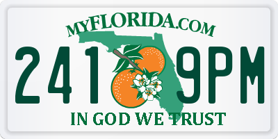 FL license plate 2419PM