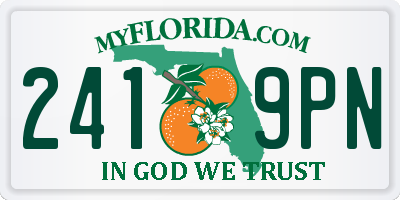 FL license plate 2419PN