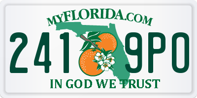 FL license plate 2419PO
