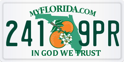 FL license plate 2419PR