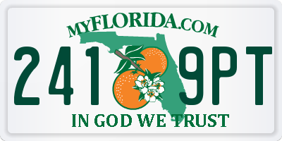 FL license plate 2419PT