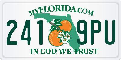 FL license plate 2419PU