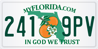 FL license plate 2419PV