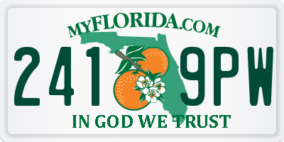 FL license plate 2419PW