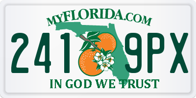 FL license plate 2419PX