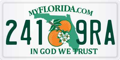 FL license plate 2419RA