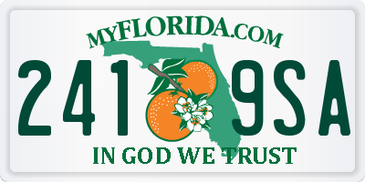 FL license plate 2419SA