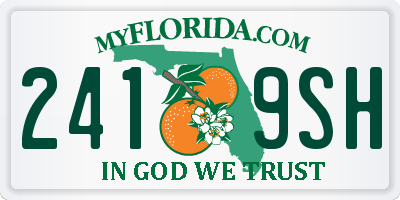 FL license plate 2419SH