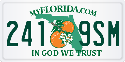 FL license plate 2419SM
