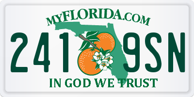FL license plate 2419SN