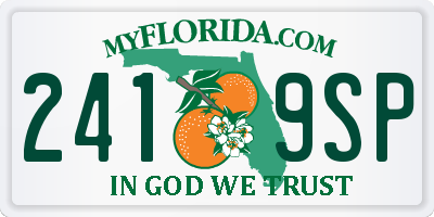 FL license plate 2419SP
