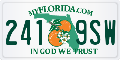 FL license plate 2419SW