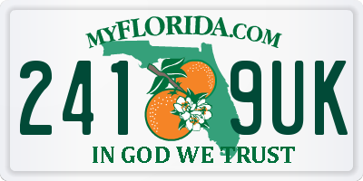FL license plate 2419UK