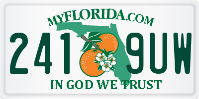 FL license plate 2419UW