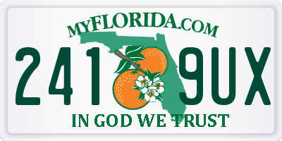 FL license plate 2419UX