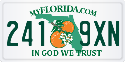 FL license plate 2419XN