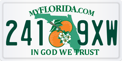 FL license plate 2419XW