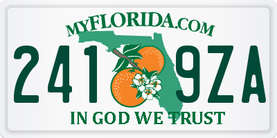 FL license plate 2419ZA