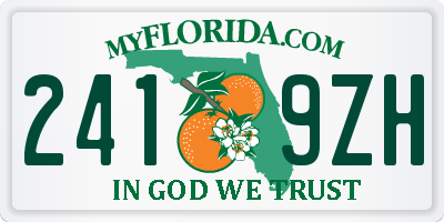 FL license plate 2419ZH