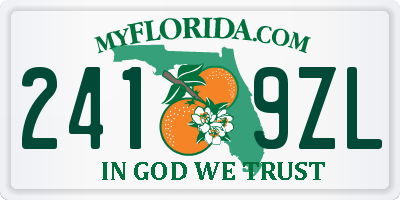 FL license plate 2419ZL