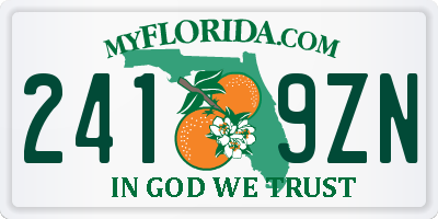 FL license plate 2419ZN