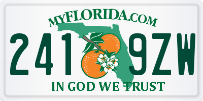 FL license plate 2419ZW