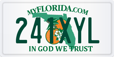 FL license plate 241XYL