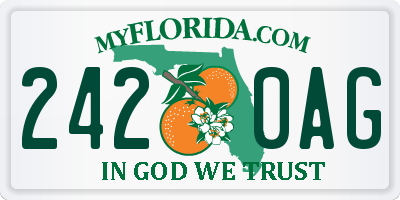 FL license plate 2420AG