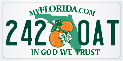 FL license plate 2420AT