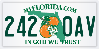 FL license plate 2420AV