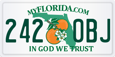 FL license plate 2420BJ