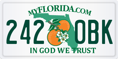 FL license plate 2420BK