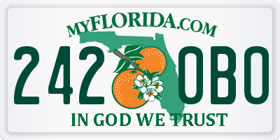 FL license plate 2420BO