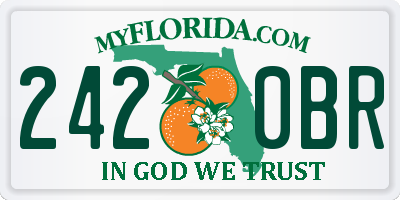 FL license plate 2420BR