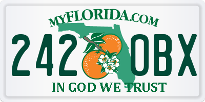 FL license plate 2420BX