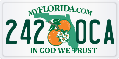 FL license plate 2420CA