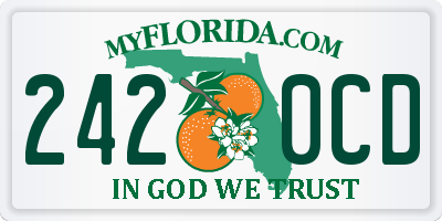 FL license plate 2420CD