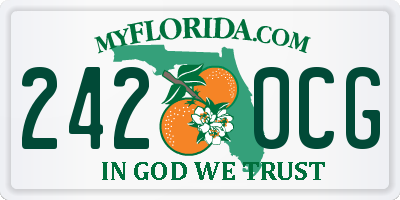 FL license plate 2420CG
