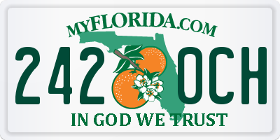 FL license plate 2420CH