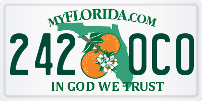 FL license plate 2420CO