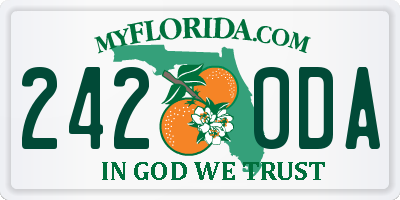 FL license plate 2420DA