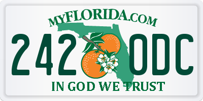 FL license plate 2420DC