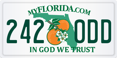 FL license plate 2420DD