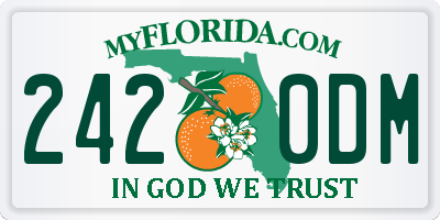 FL license plate 2420DM